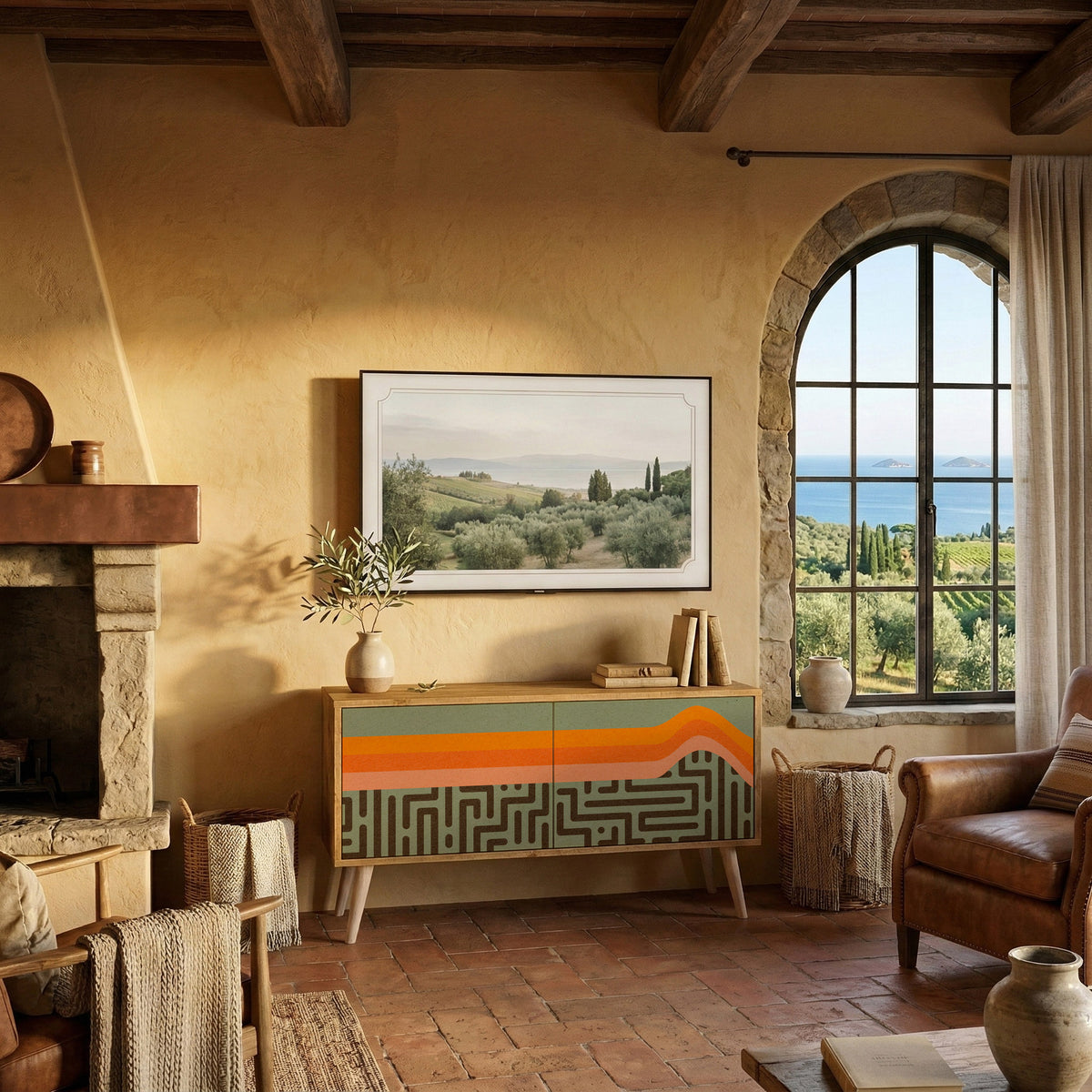 SIMPLE SOLUTIONS Kompaktní dvoudveřový TV stolek