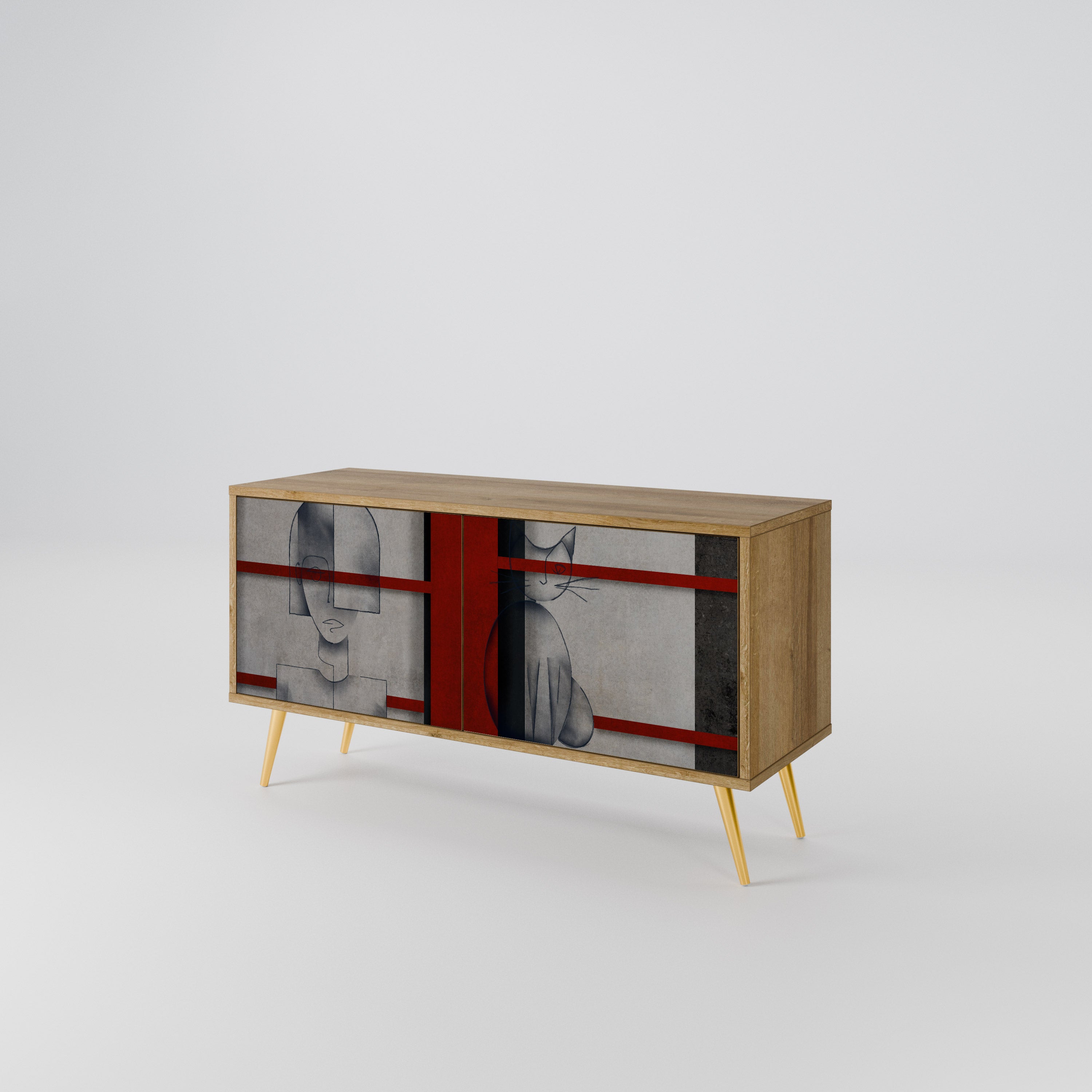 GRAY FIGURES Compact 2-Door TV Cabinet