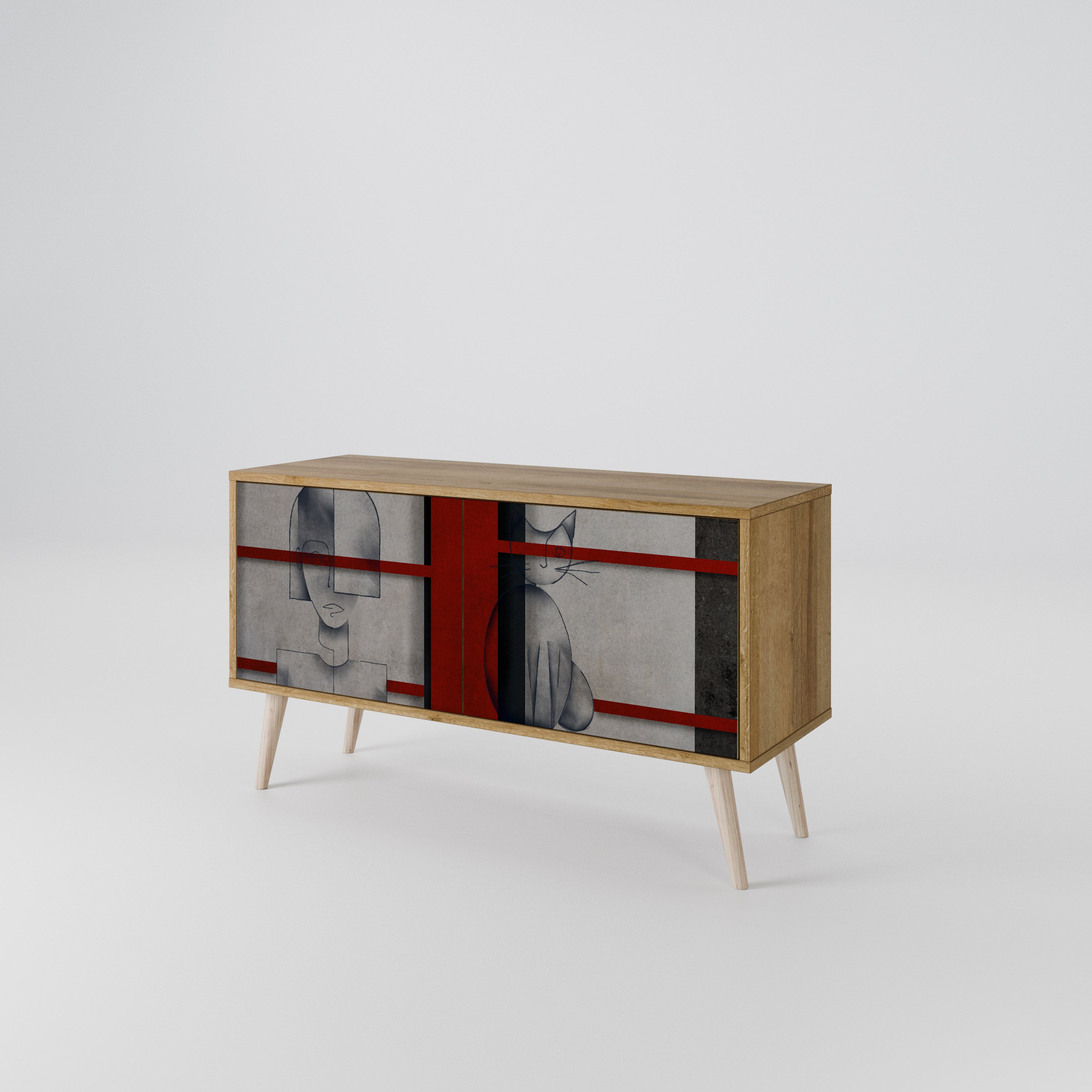 GRAY FIGURES Compact 2-Door TV Cabinet