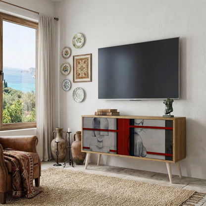 GRAY FIGURES Kompaktní dvoudveřový TV stolek
