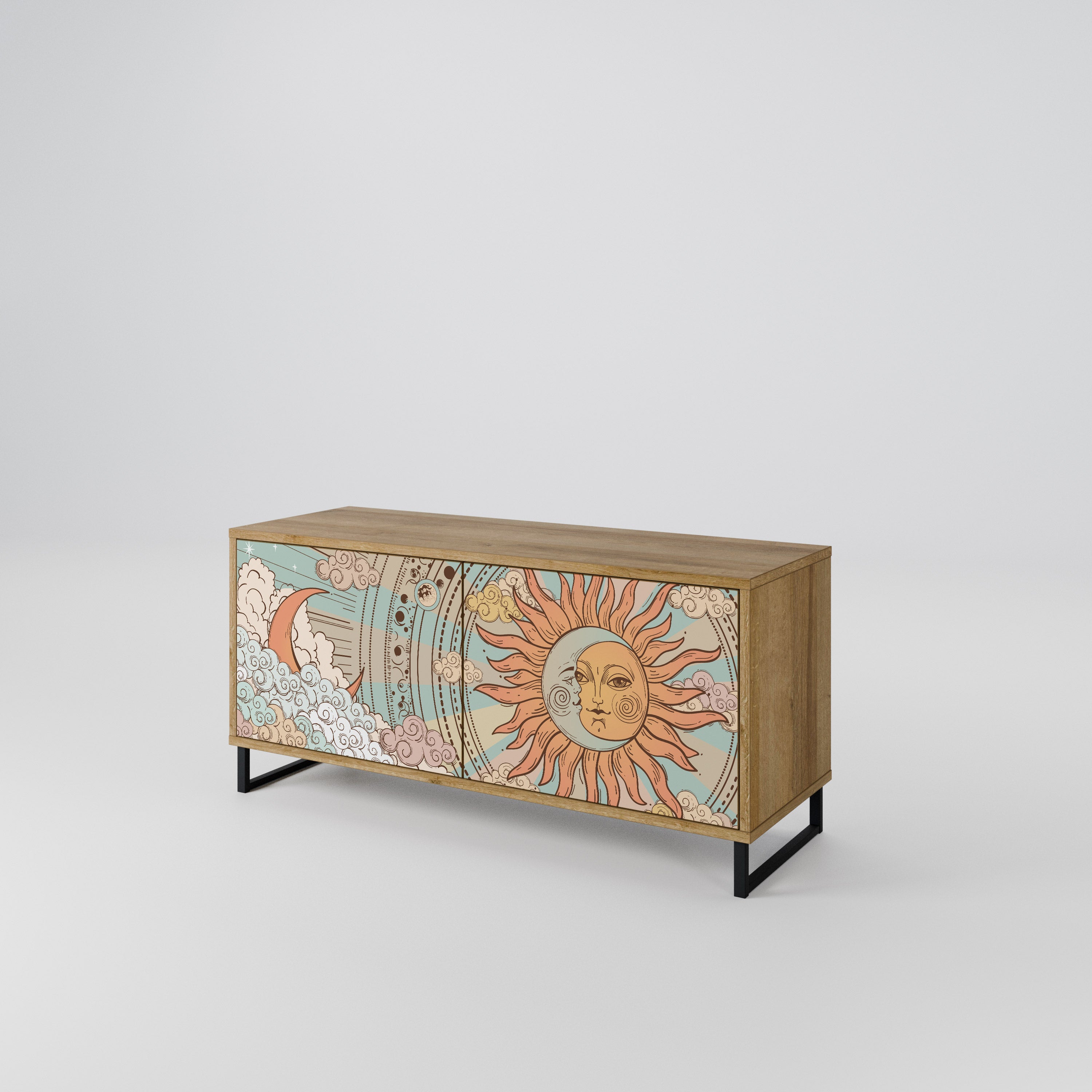 MYSTICAL STRUCTURE Compact 2-Door TV Cabinet