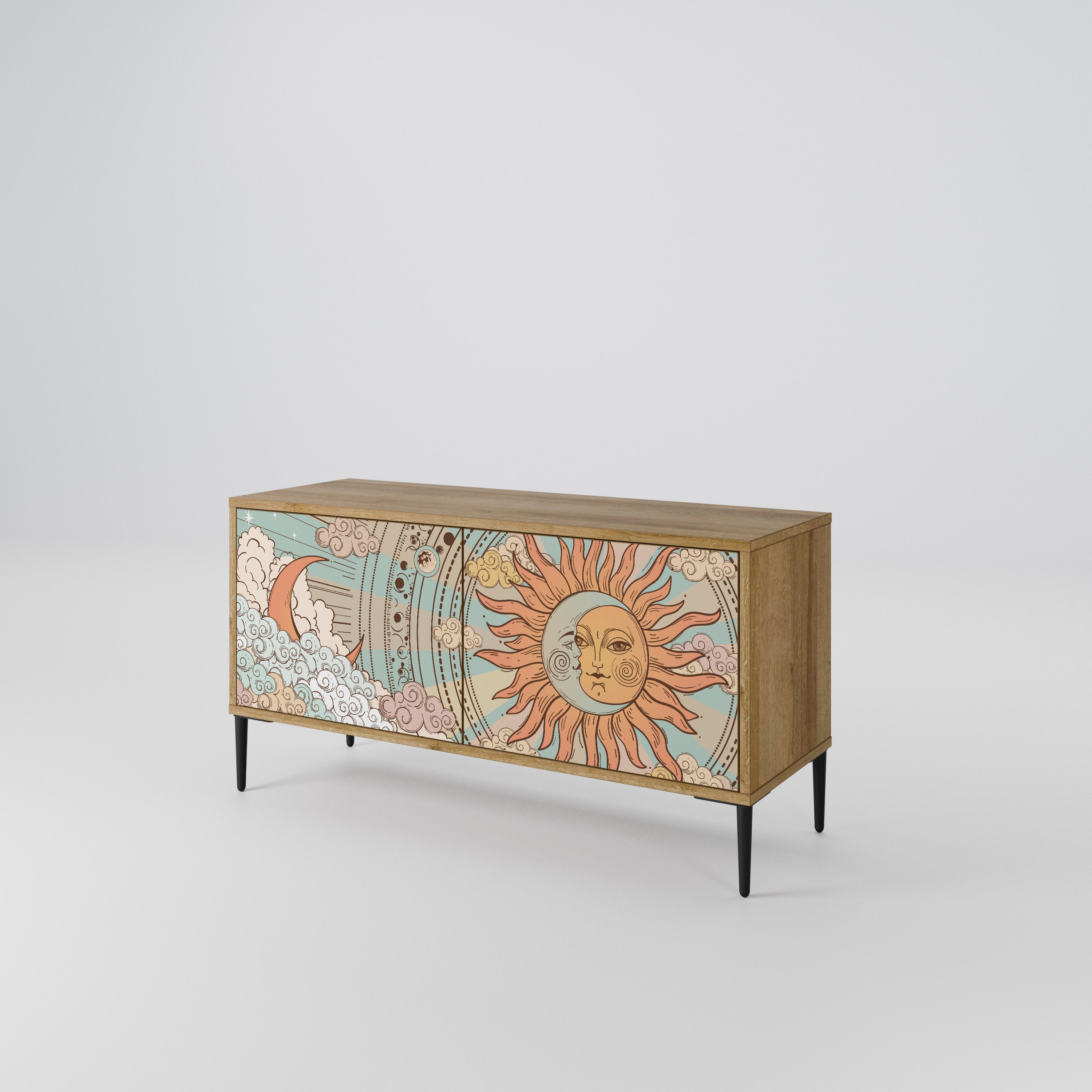 MYSTICAL STRUCTURE Compact 2-Door TV Cabinet