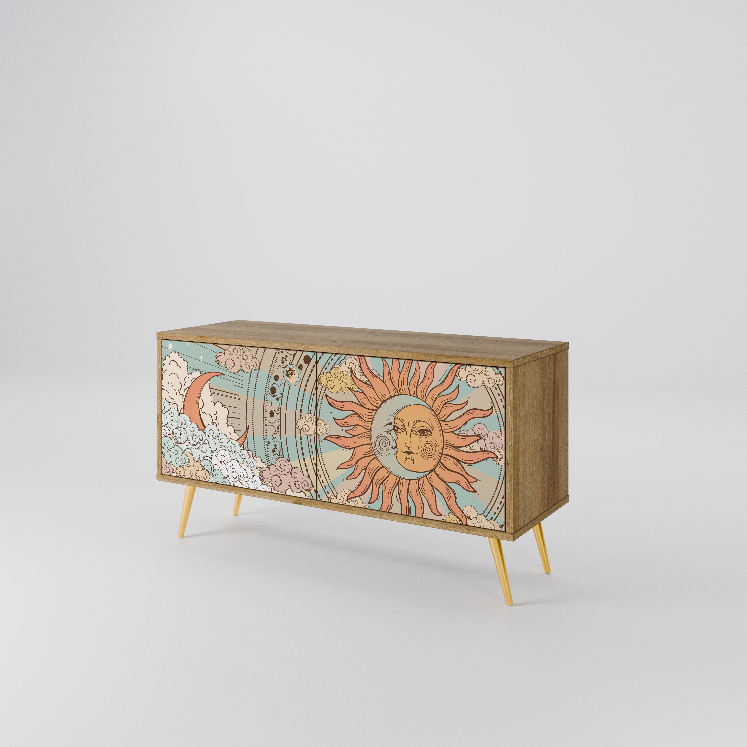 MYSTICAL STRUCTURE Compact 2-Door TV Cabinet