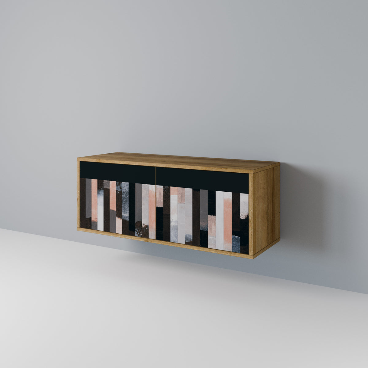 COLLAGE OF RECTANGLES Kompaktní dvoudveřový TV stolek