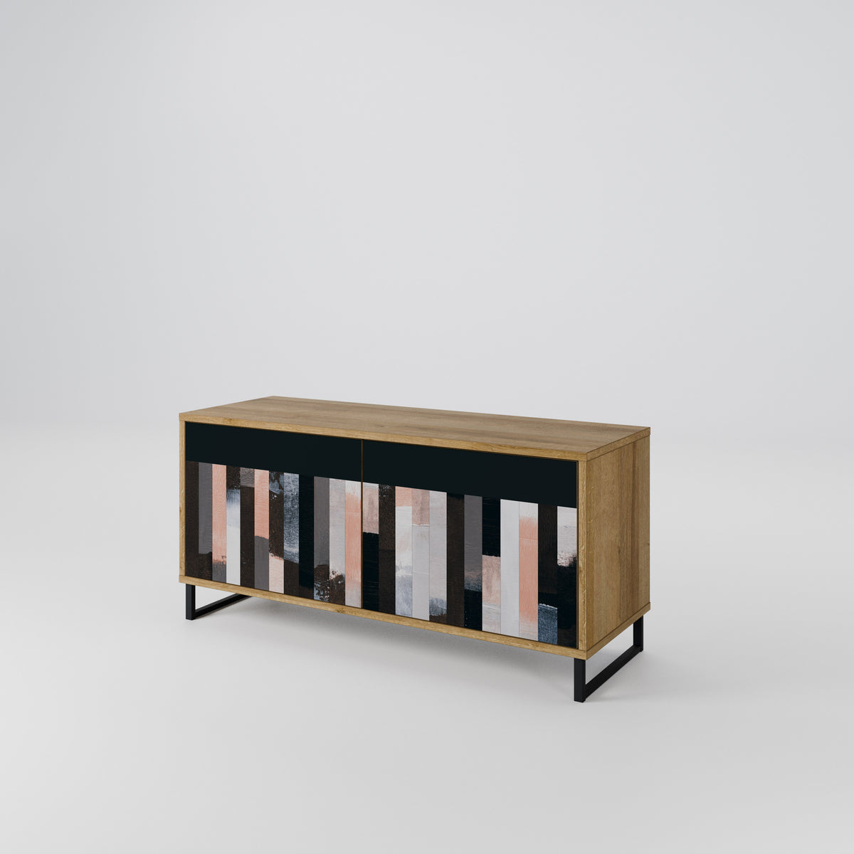 COLLAGE OF RECTANGLES Kompaktní dvoudveřový TV stolek