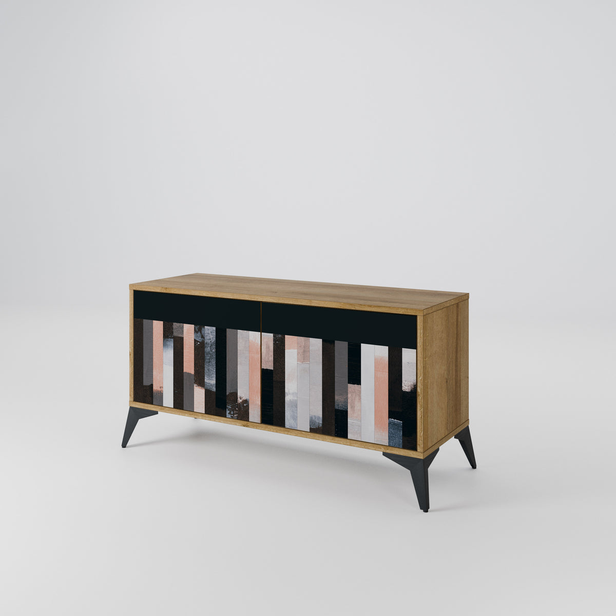 COLLAGE OF RECTANGLES Kompaktní dvoudveřový TV stolek