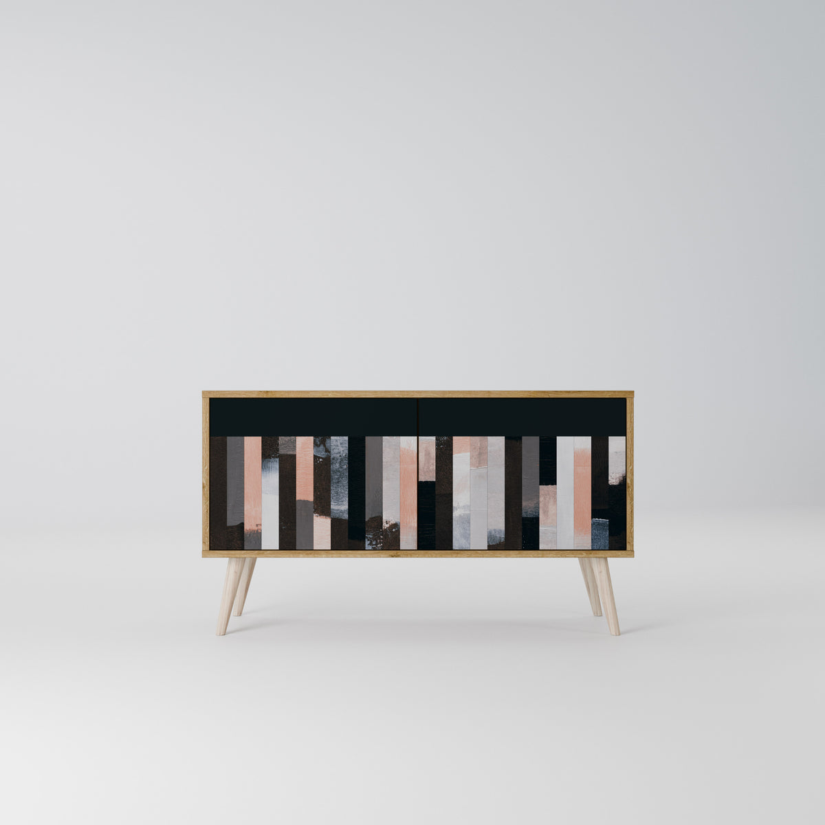 COLLAGE OF RECTANGLES Kompaktní dvoudveřový TV stolek
