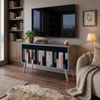 COLLAGE OF RECTANGLES Kompaktní dvoudveřový TV stolek