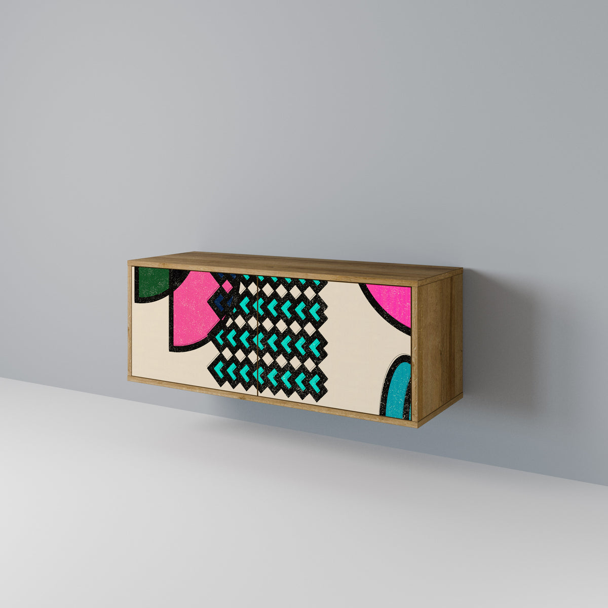 GEOMETRIC RHAPSODY Kompaktní dvoudveřový TV stolek