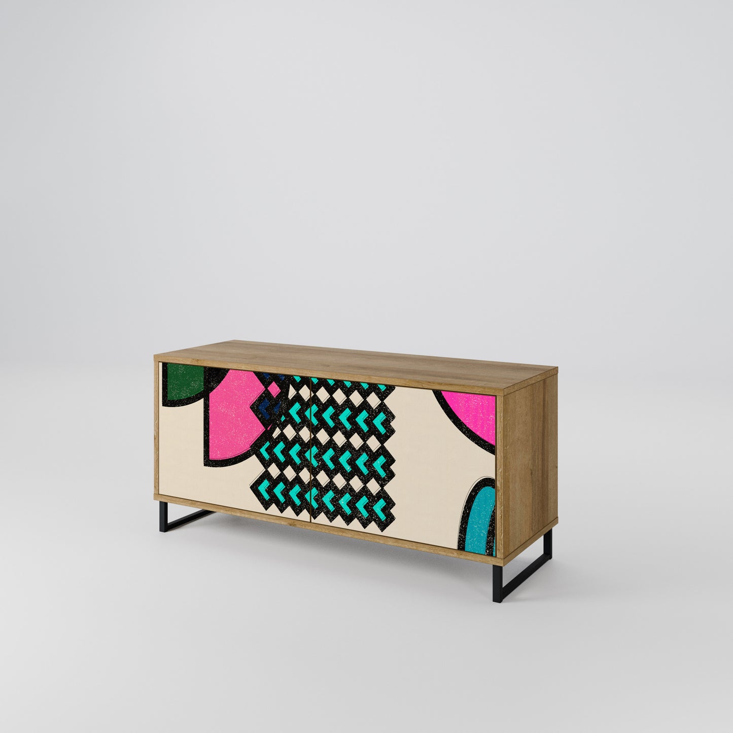 GEOMETRIC RHAPSODY Kompaktní dvoudveřový TV stolek