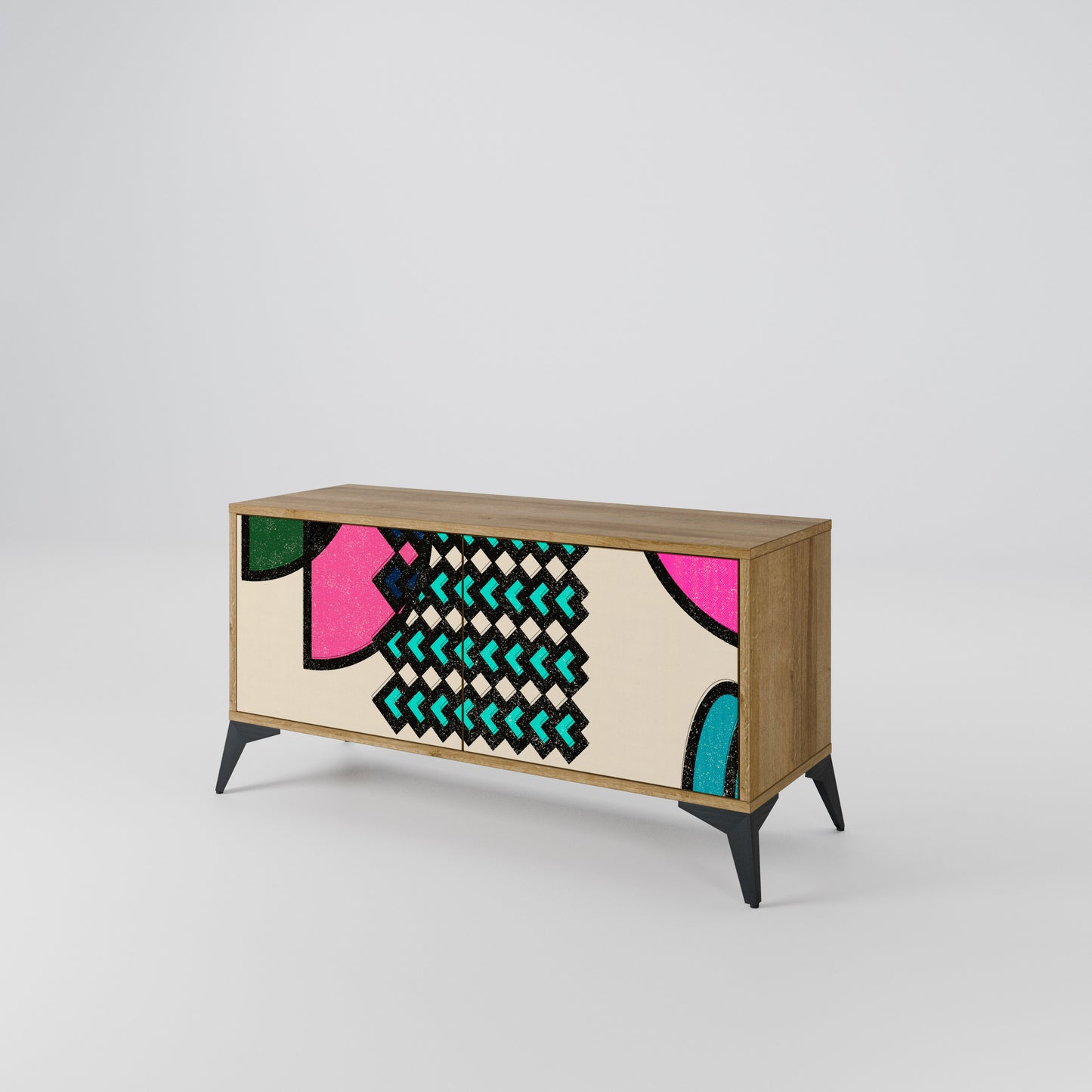 GEOMETRIC RHAPSODY Kompaktní dvoudveřový TV stolek