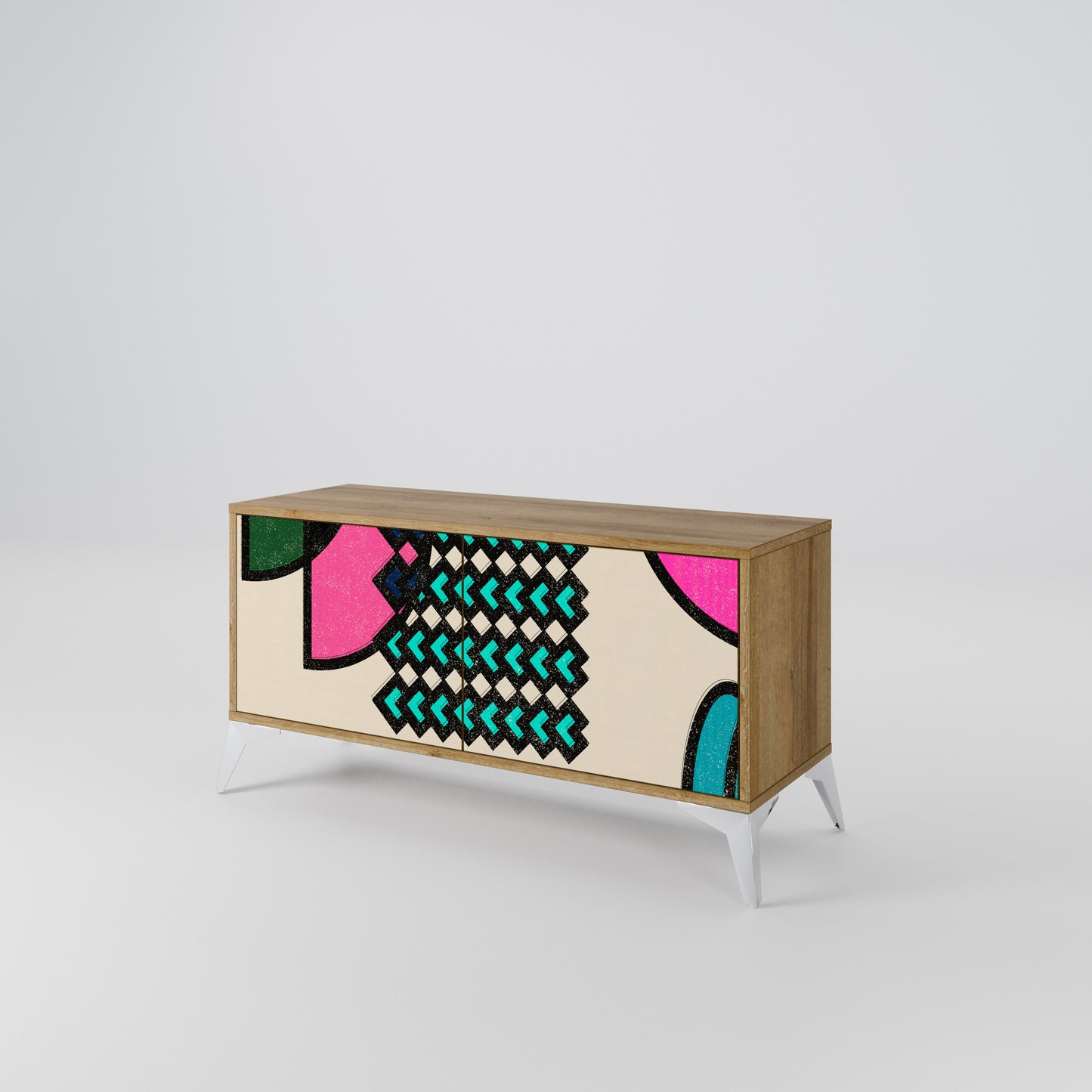 GEOMETRIC RHAPSODY Kompaktní dvoudveřový TV stolek