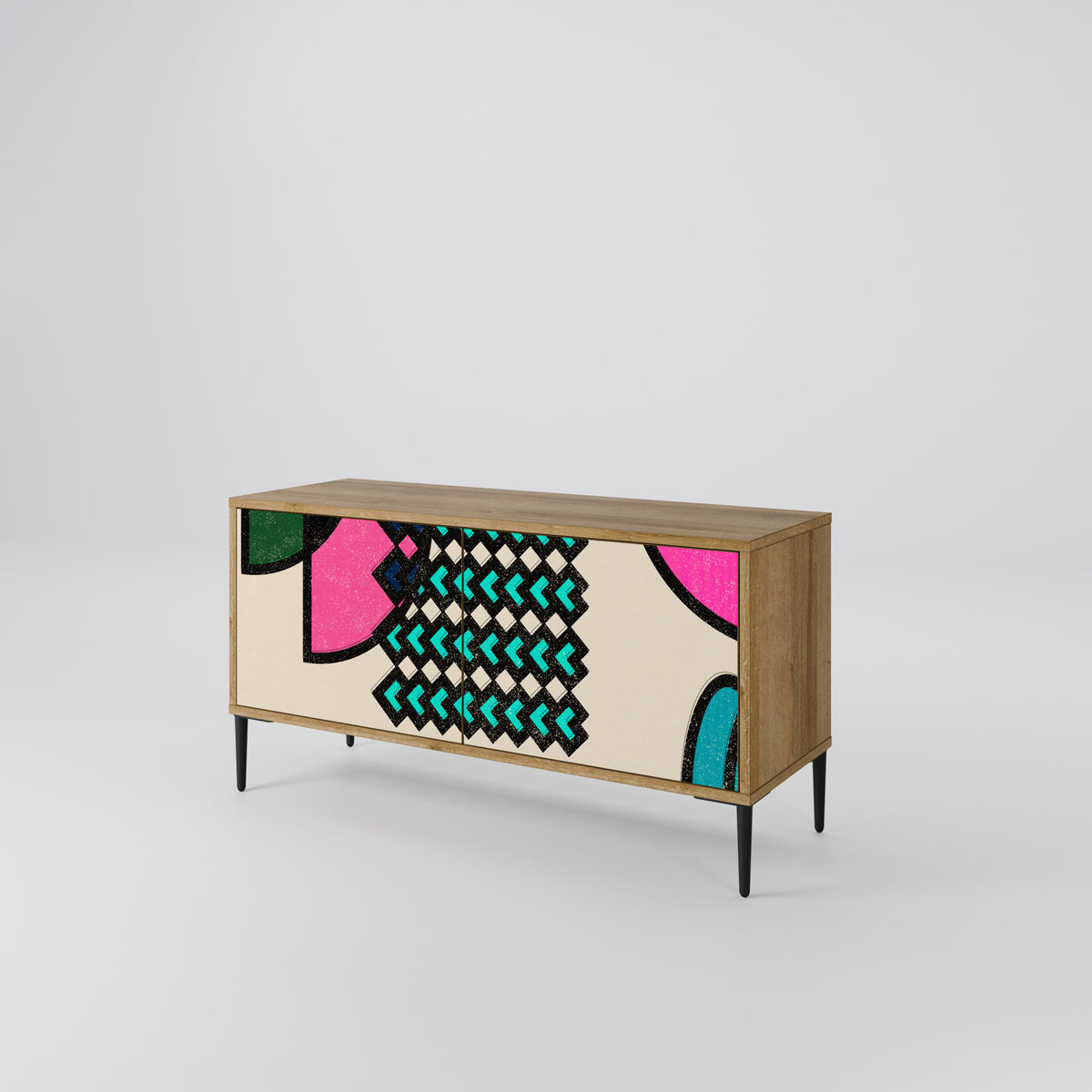 GEOMETRIC RHAPSODY Kompaktní dvoudveřový TV stolek