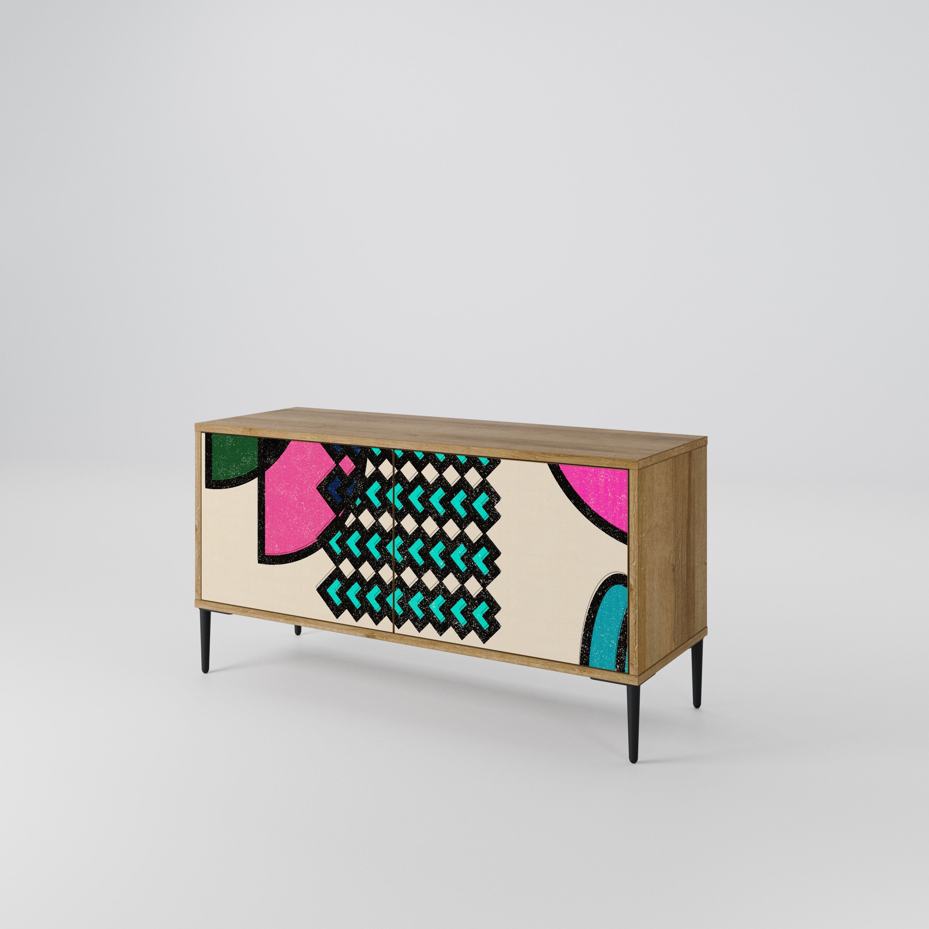 GEOMETRIC RHAPSODY Compact 2-Door TV Cabinet
