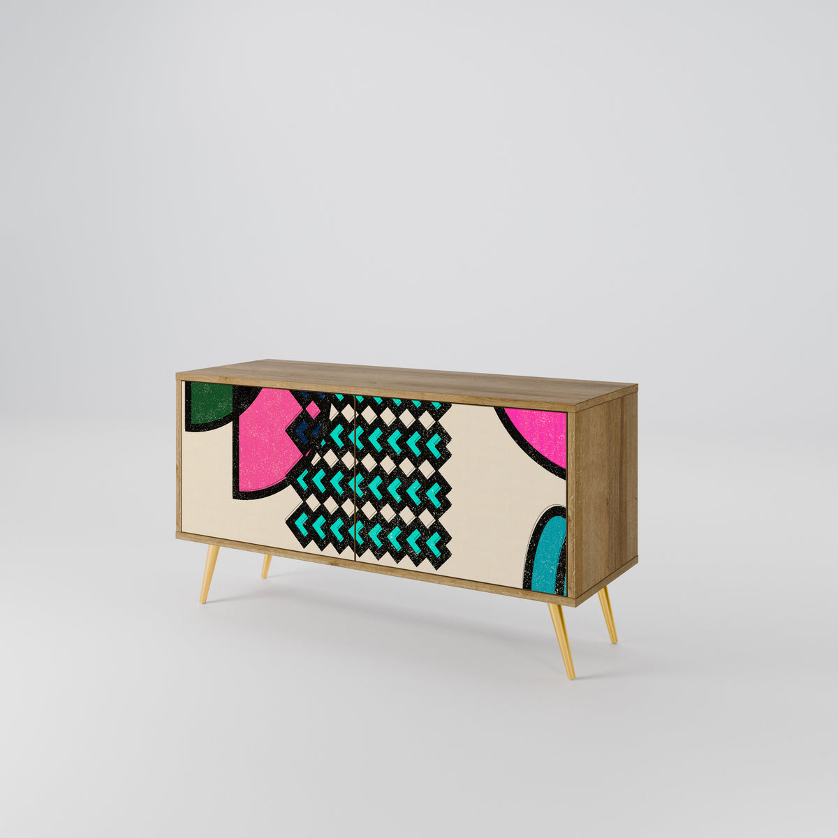 GEOMETRIC RHAPSODY Kompaktní dvoudveřový TV stolek