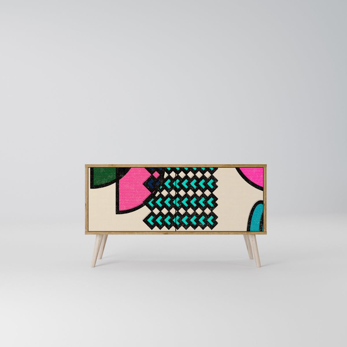 GEOMETRIC RHAPSODY Kompaktní dvoudveřový TV stolek