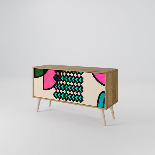 GEOMETRIC RHAPSODY Kompaktní dvoudveřový TV stolek