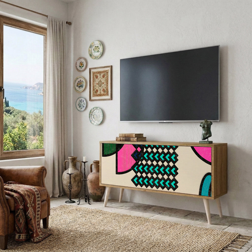 GEOMETRIC RHAPSODY Kompaktní dvoudveřový TV stolek