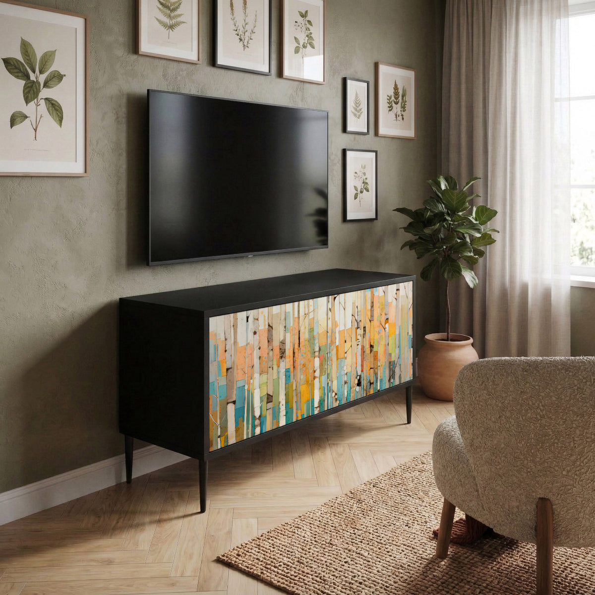 BIRCH KALEIDOSCOPE Kompaktní dvoudveřový TV stolek