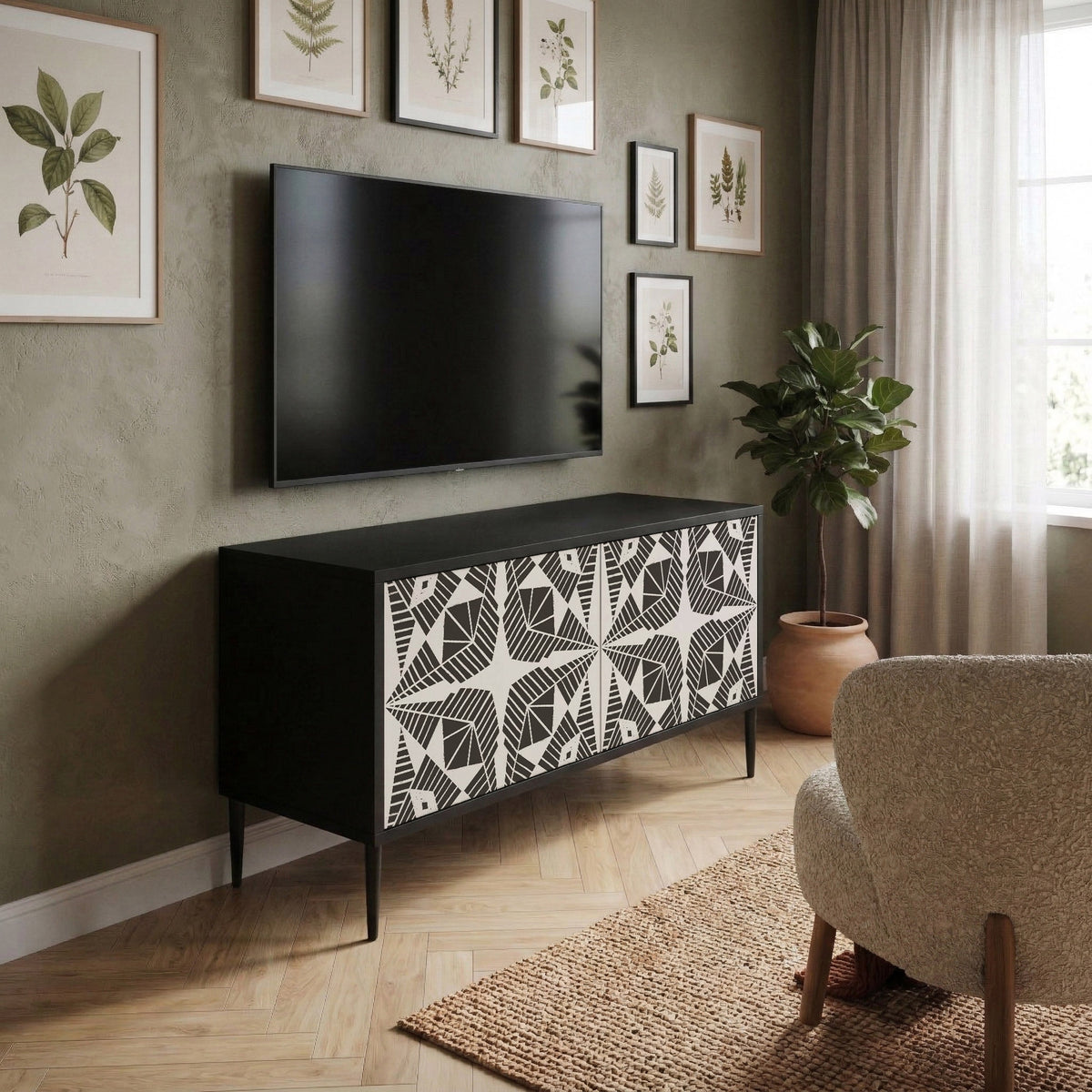 MONOCHROME NEXUS Kompaktní dvoudveřový TV stolek