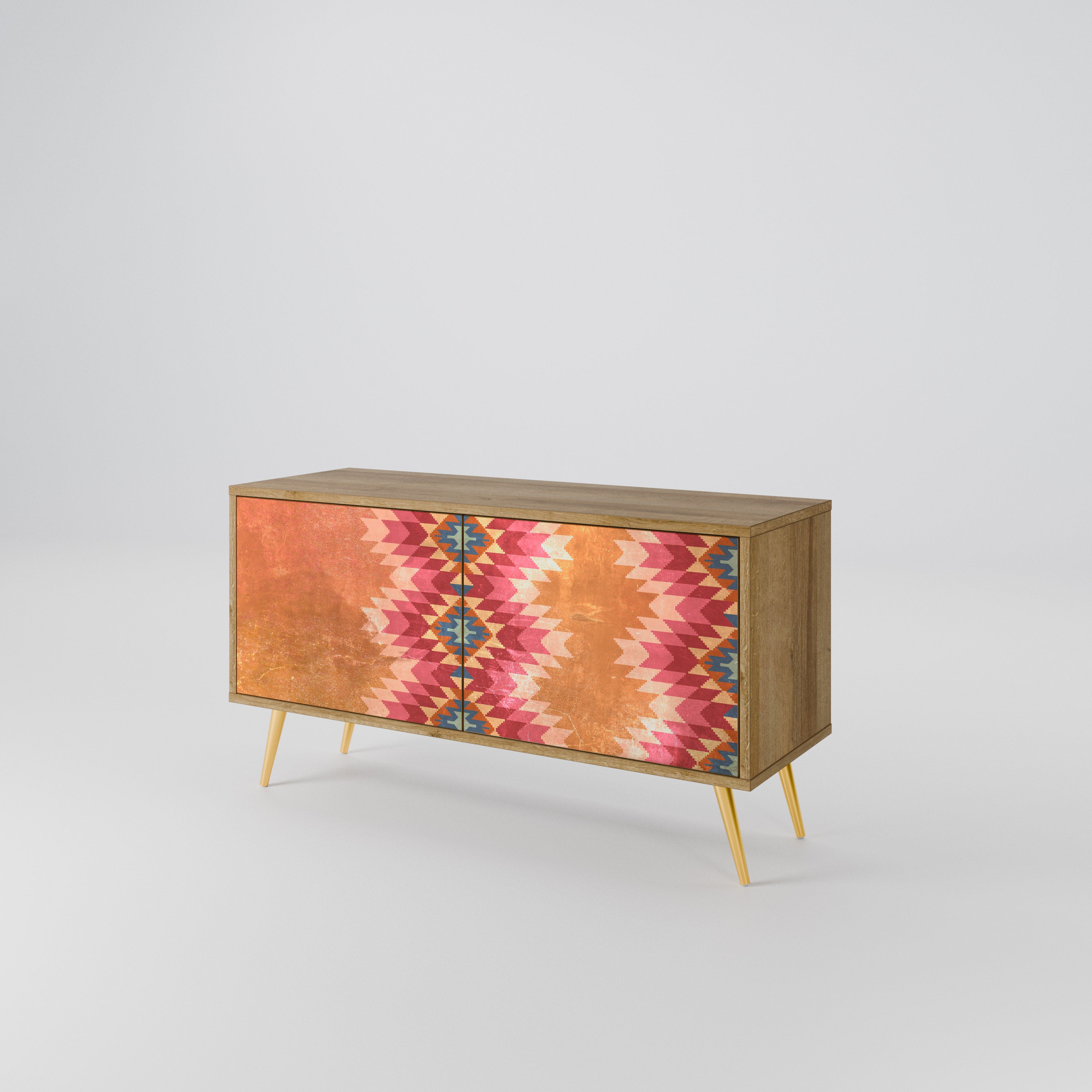 INDIAN FOLK Compact 2-Door TV Cabinet