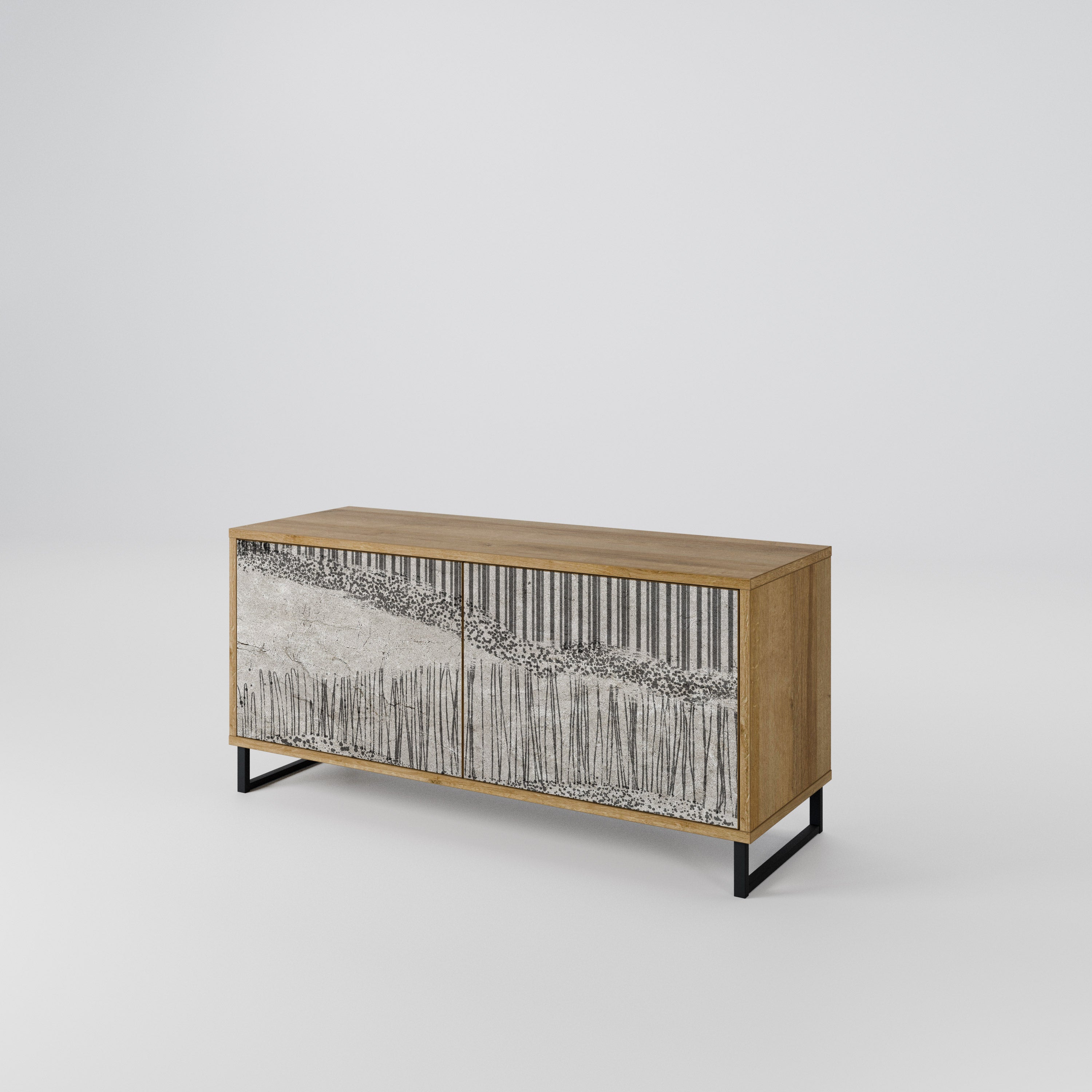 GRAIN LINES Compact 2-Door TV Cabinet