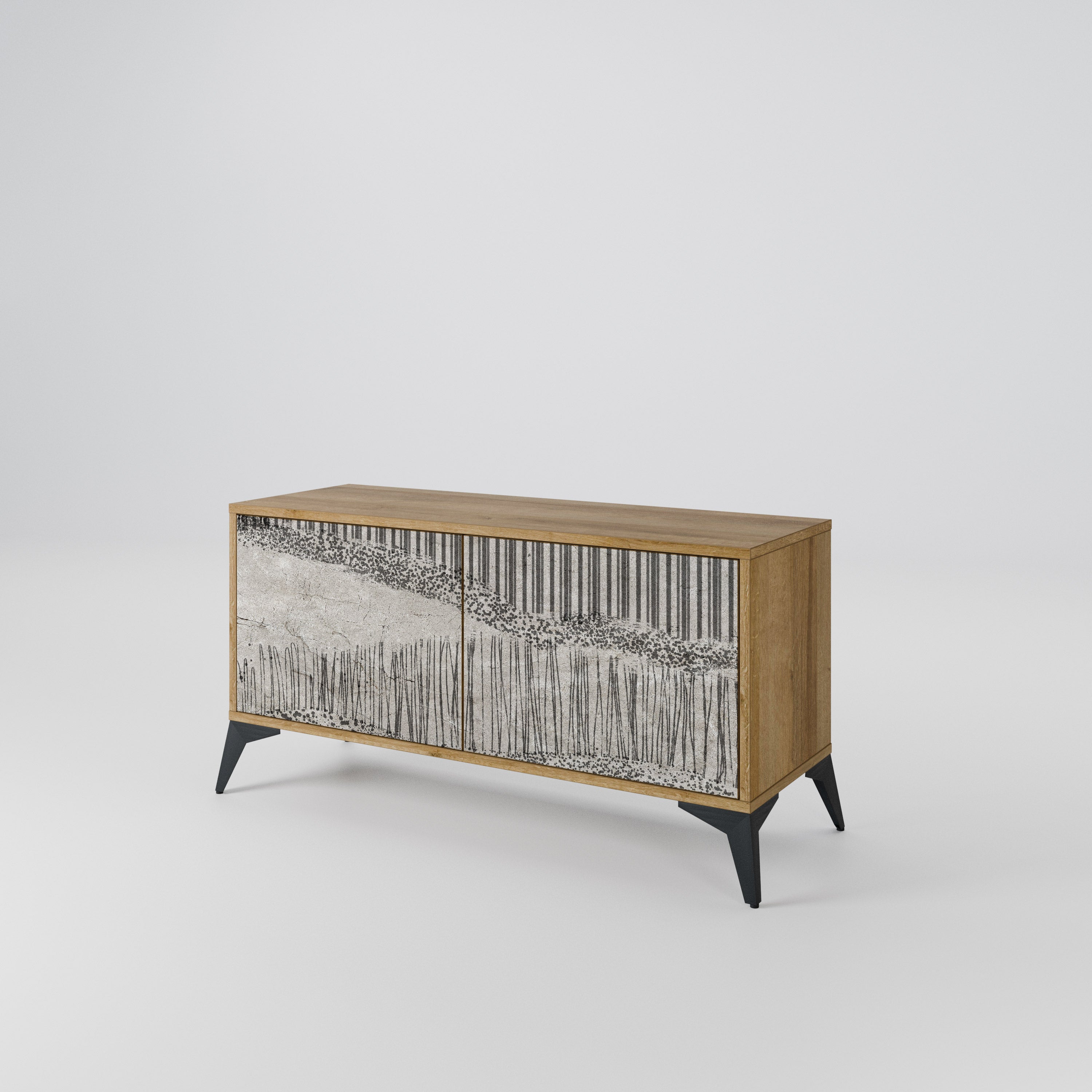 GRAIN LINES Compact 2-Door TV Cabinet