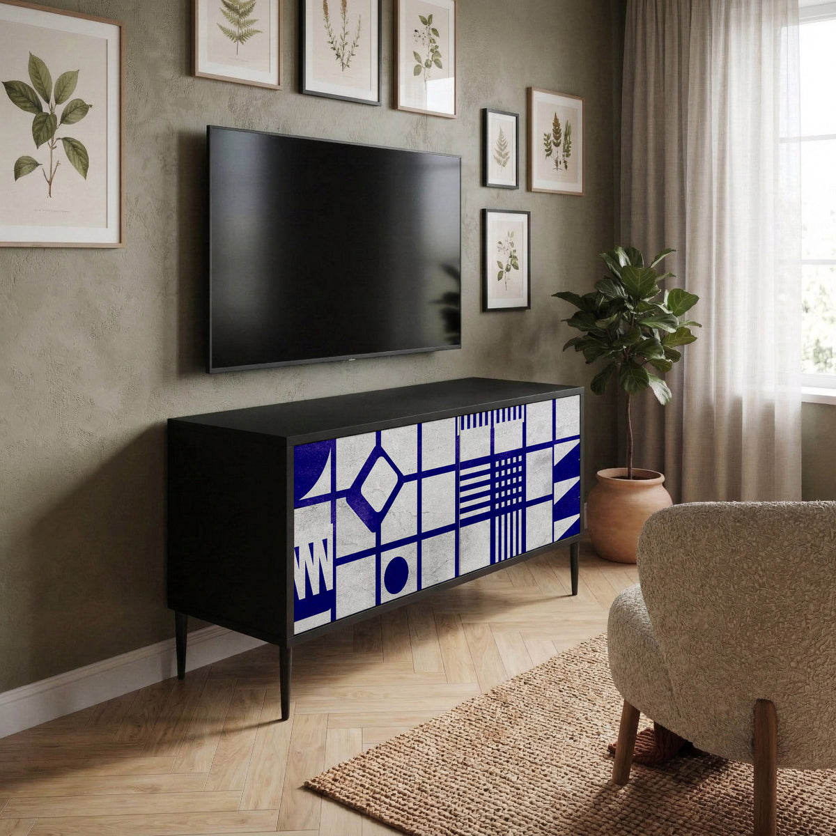 THE RIGHT PLACES Kompaktní dvoudveřový TV stolek