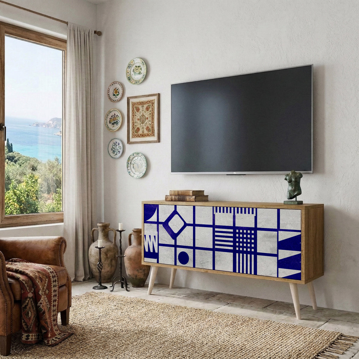 THE RIGHT PLACES Kompaktní dvoudveřový TV stolek