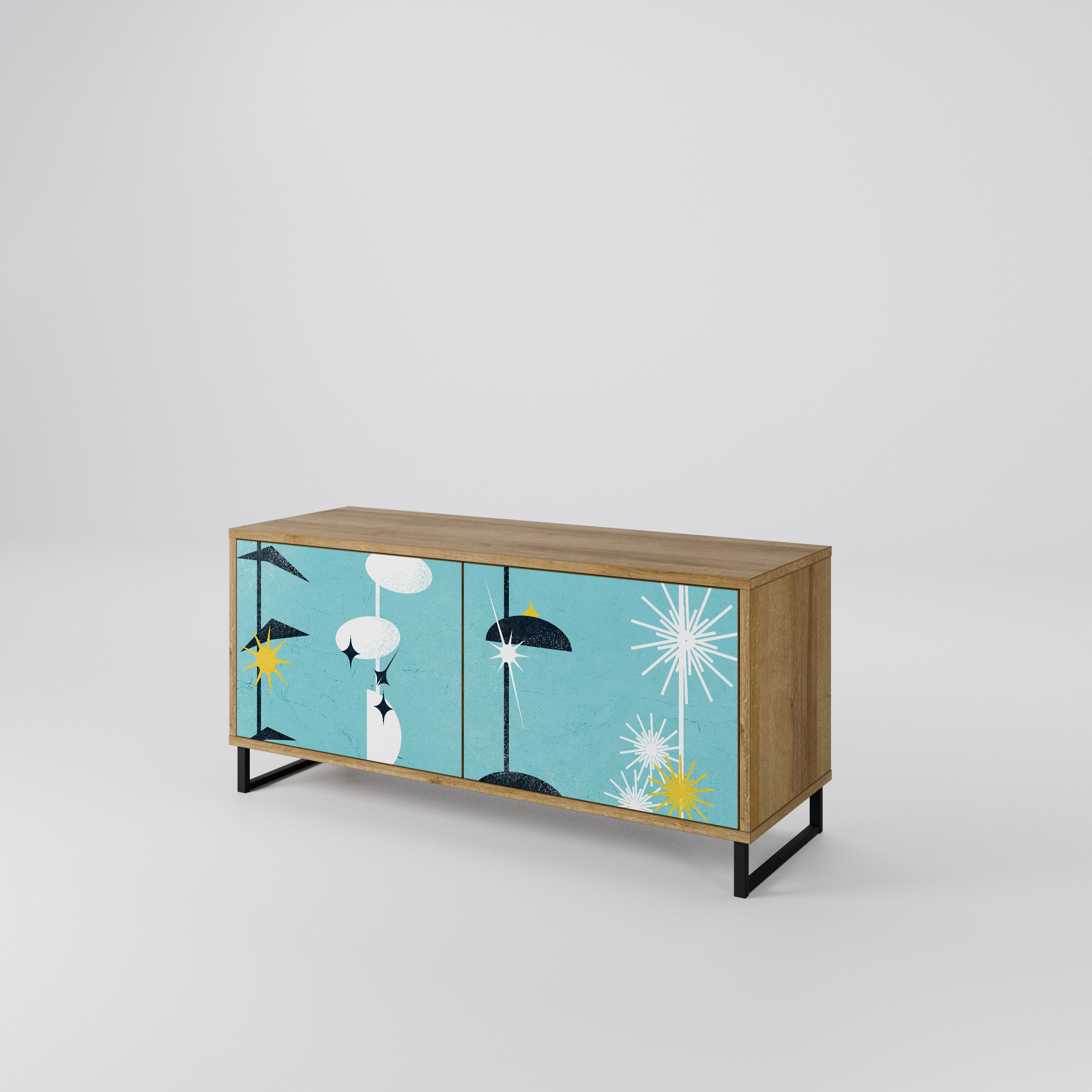 PATHS TO HAPPINESS Compact 2-Door TV Cabinet