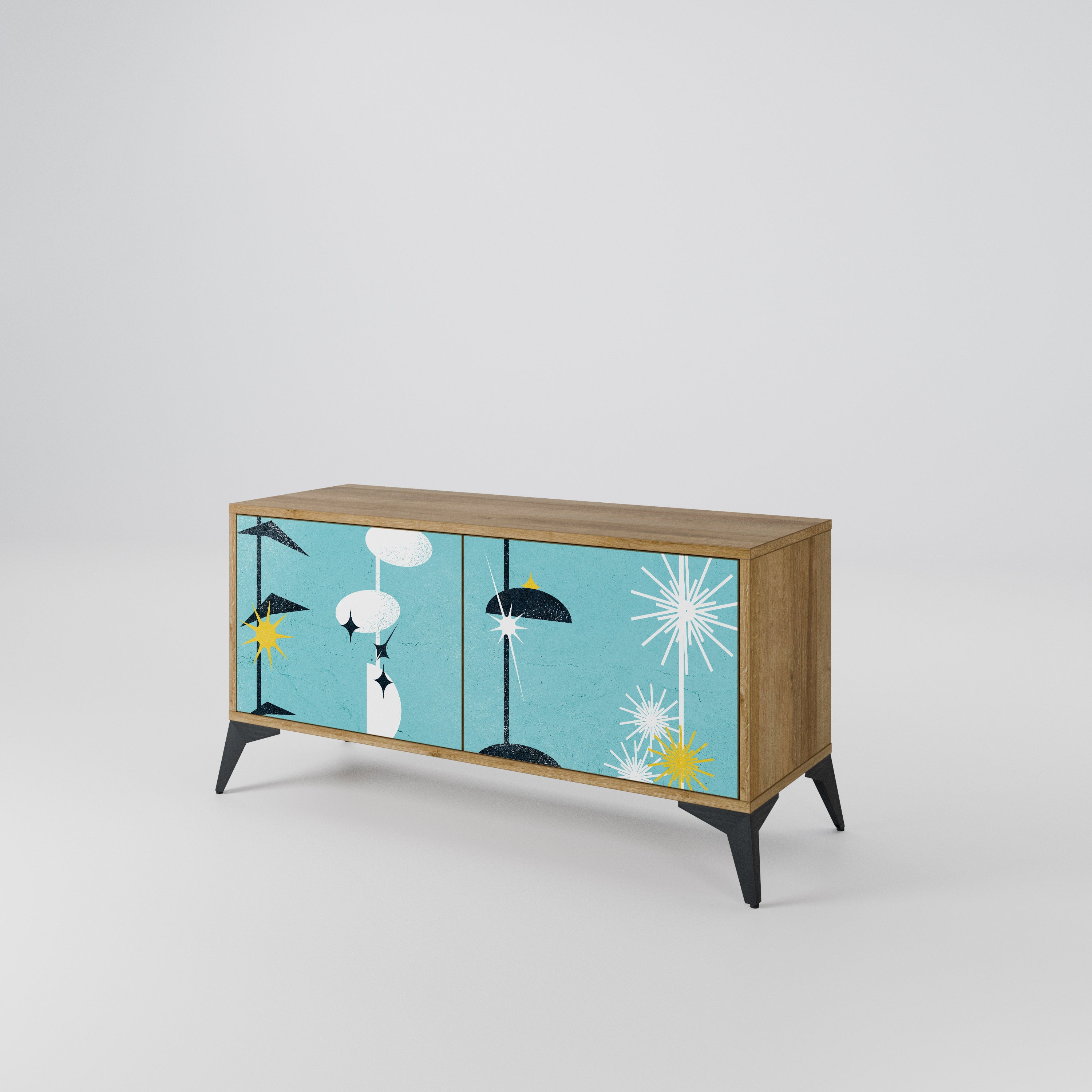 PATHS TO HAPPINESS Compact 2-Door TV Cabinet