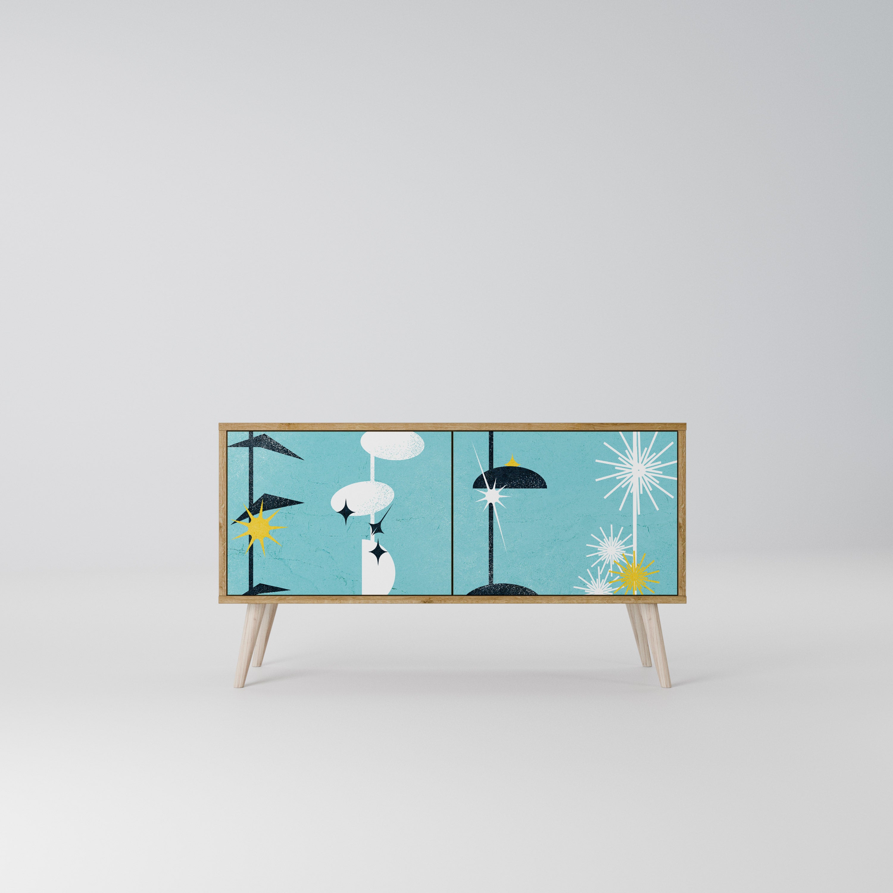 PATHS TO HAPPINESS Kompaktní dvoudveřový TV stolek