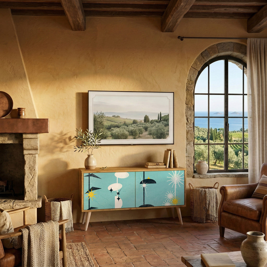 PATHS TO HAPPINESS Kompaktní dvoudveřový TV stolek