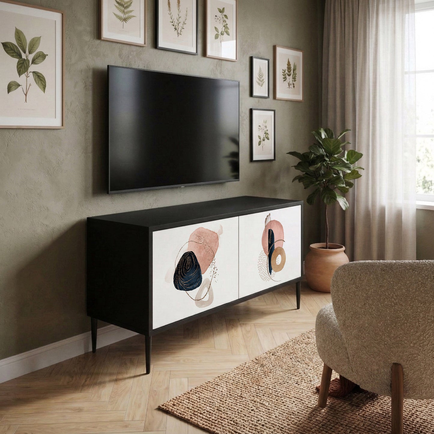 COLORFUL SHAPES Kompaktní dvoudveřový TV stolek