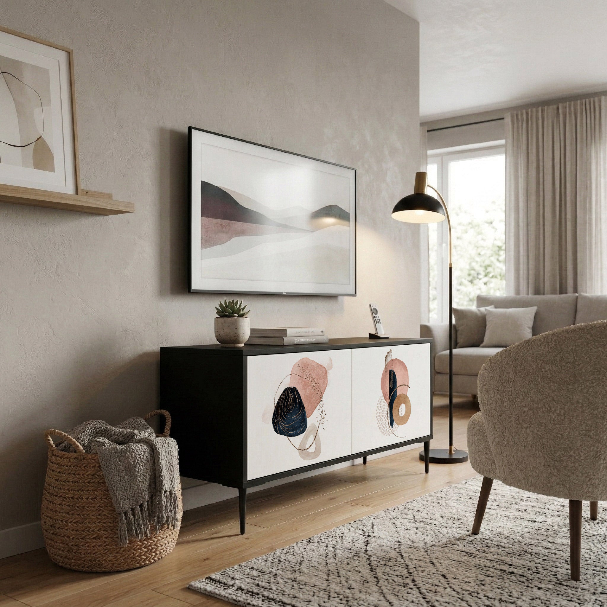 COLORFUL SHAPES Kompaktní dvoudveřový TV stolek