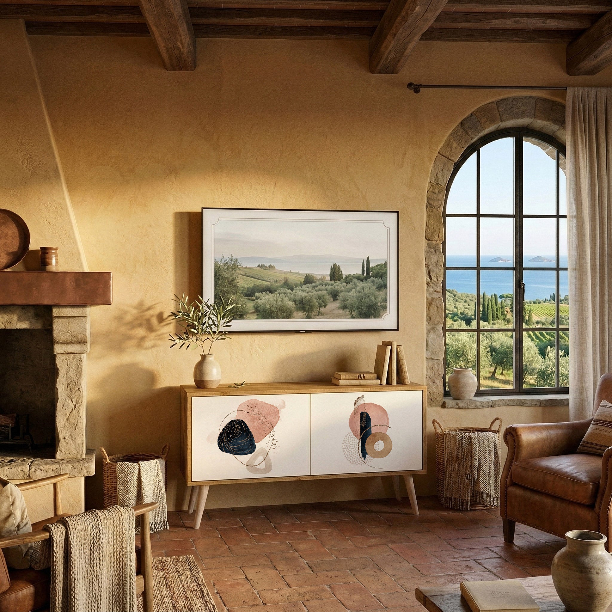 COLORFUL SHAPES Kompaktní dvoudveřový TV stolek