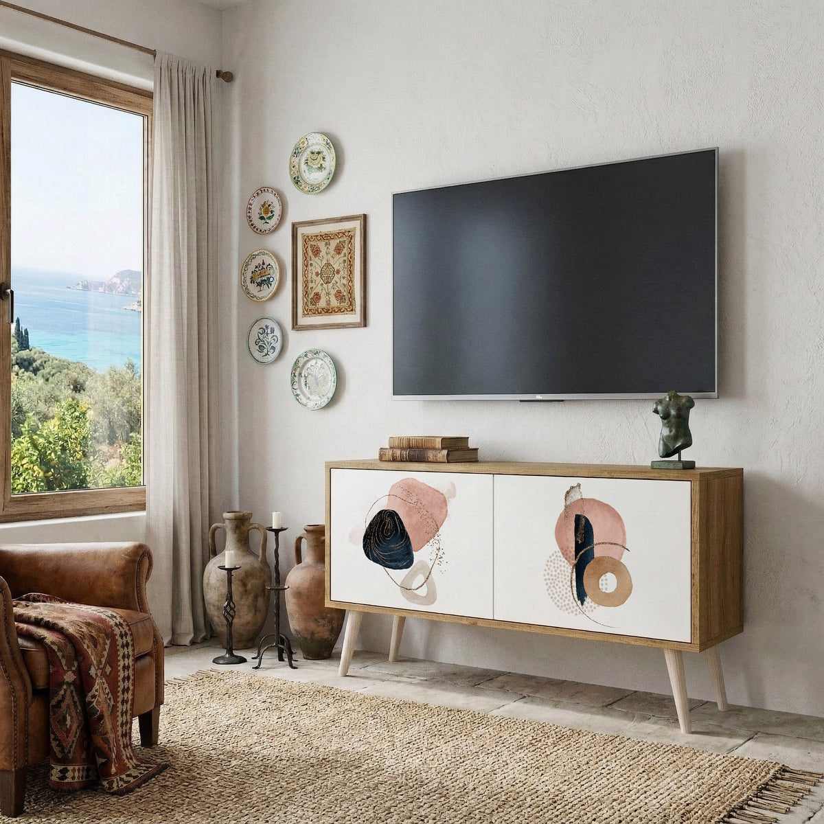 COLORFUL SHAPES Kompaktní dvoudveřový TV stolek
