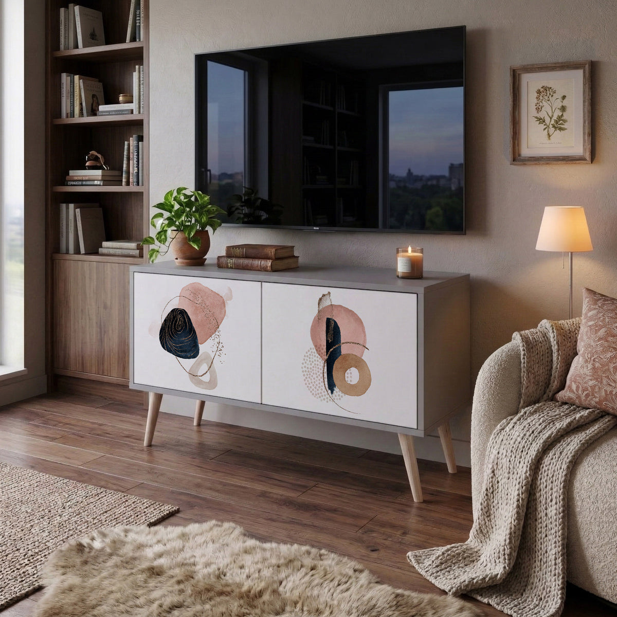 COLORFUL SHAPES Kompaktní dvoudveřový TV stolek