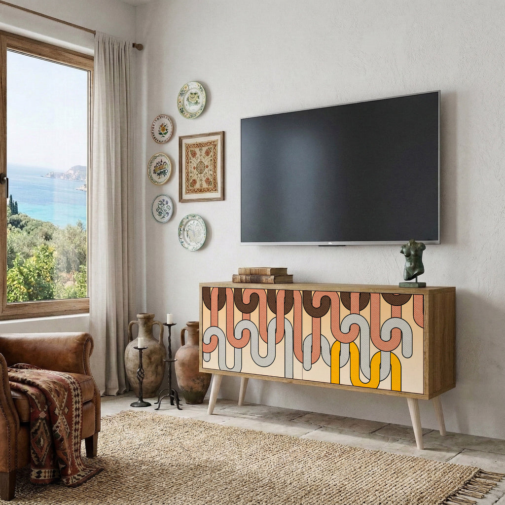 COLORFUL STRINGS Kompaktní dvoudveřový TV stolek