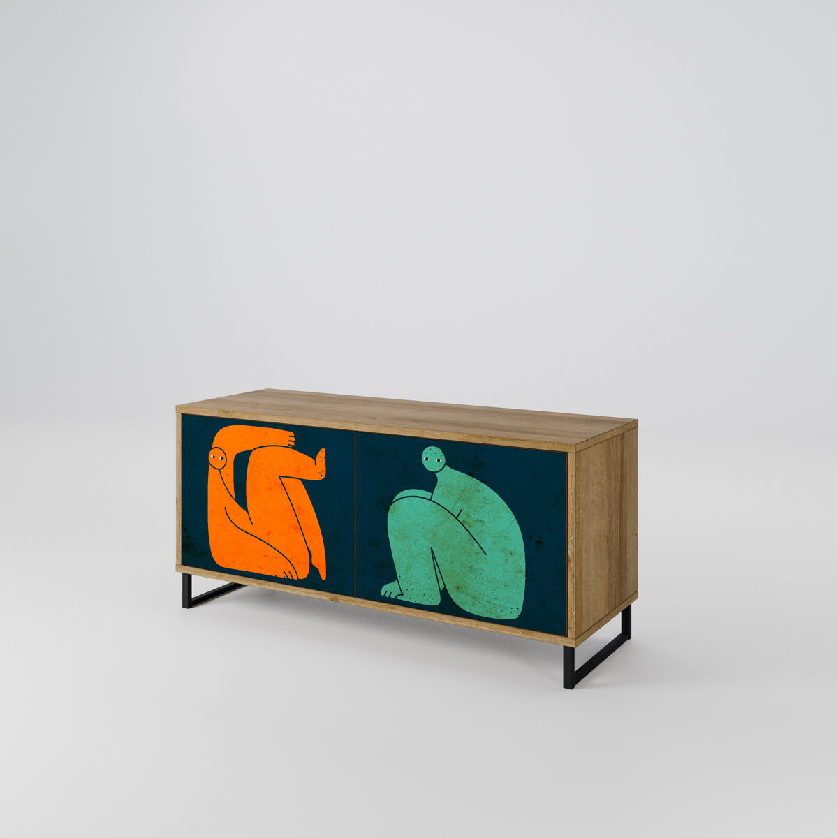 TOGETHER BUT SEPARATELY Kompaktní dvoudveřový TV stolek