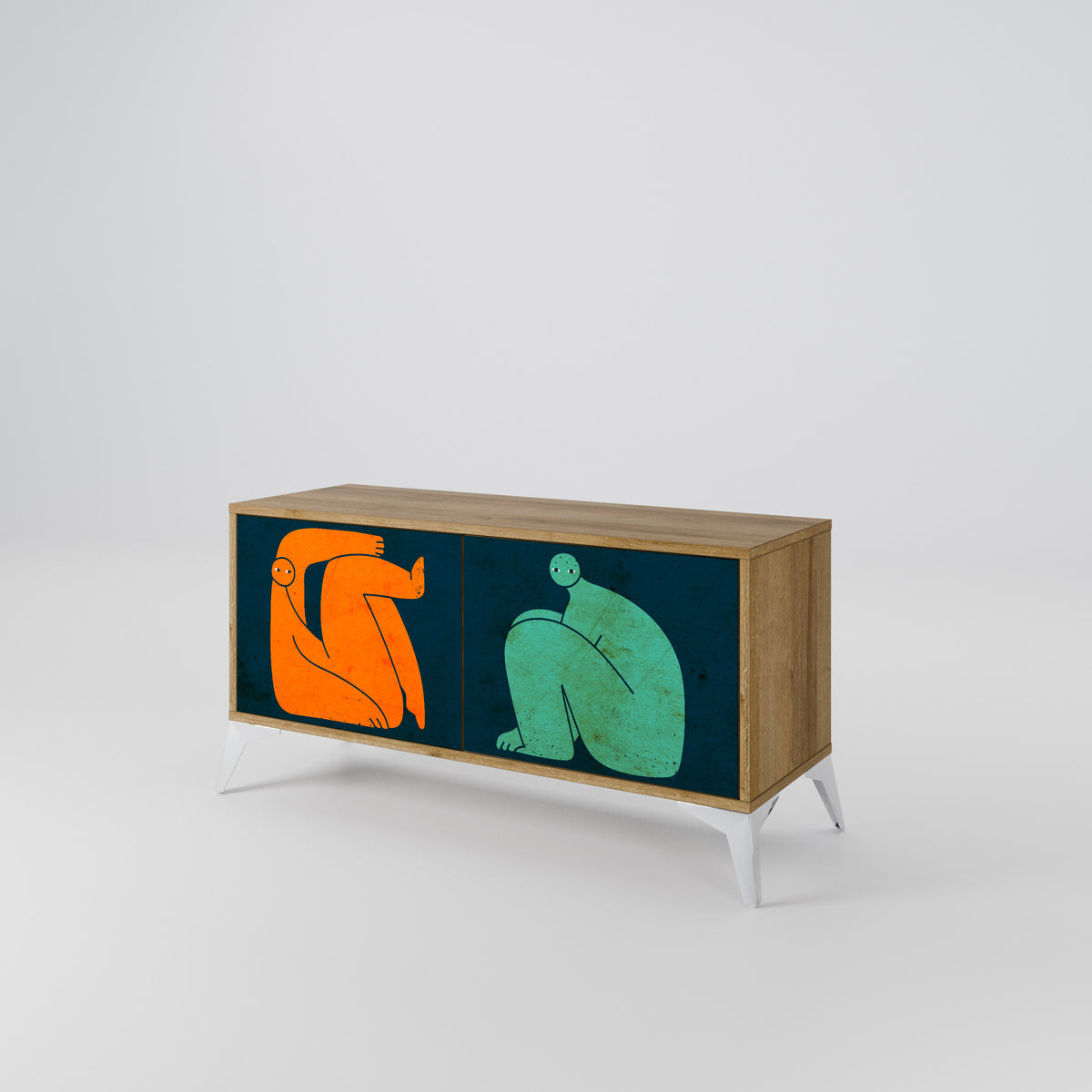 TOGETHER BUT SEPARATELY Kompaktní dvoudveřový TV stolek