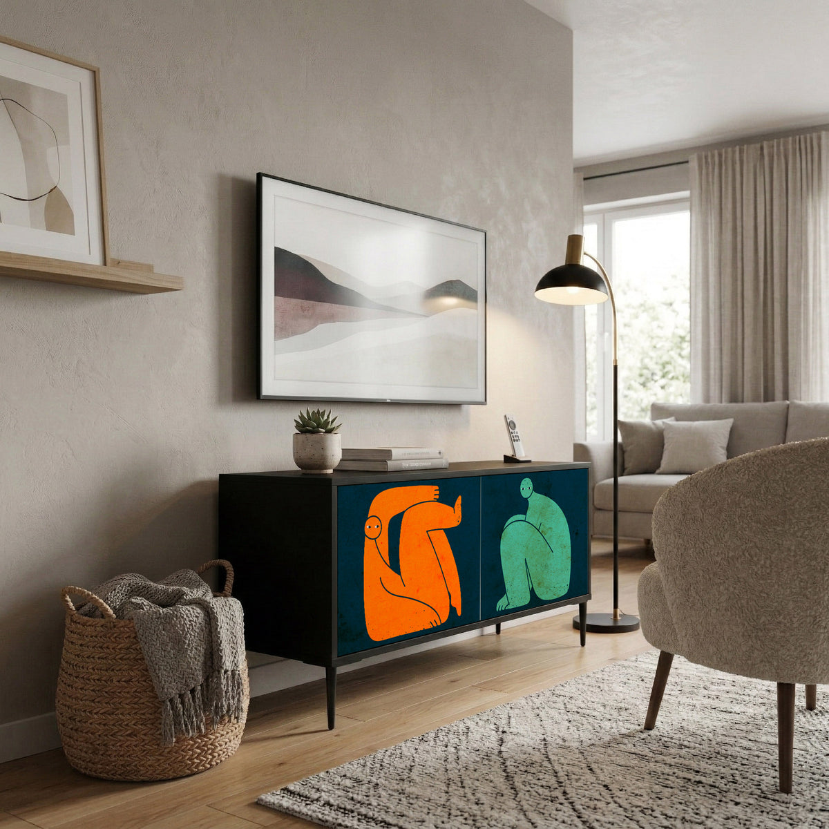 TOGETHER BUT SEPARATELY Kompaktní dvoudveřový TV stolek