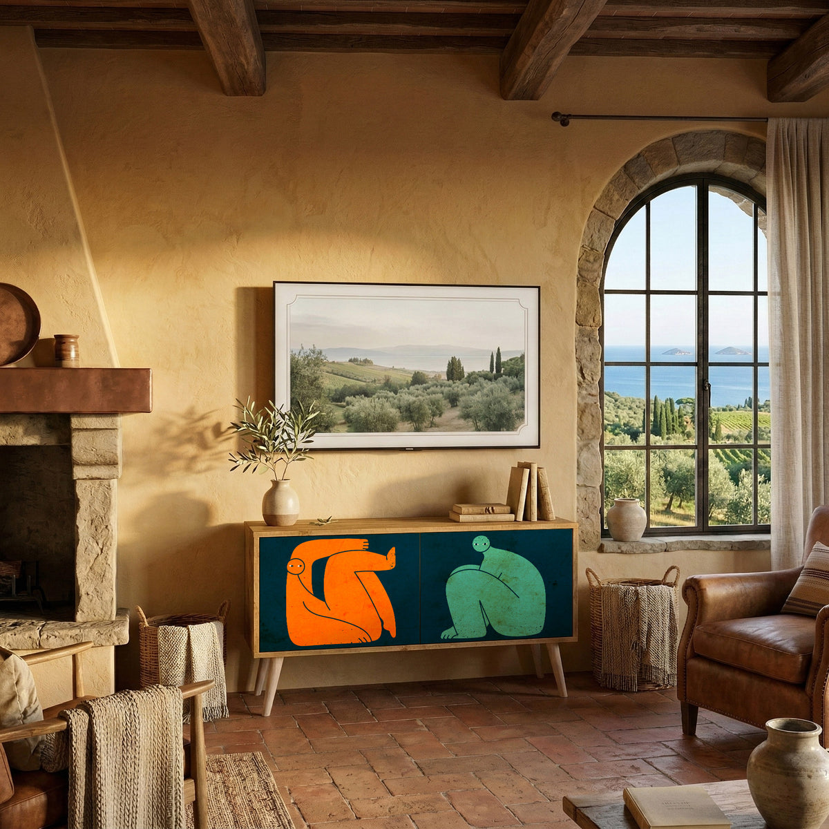 TOGETHER BUT SEPARATELY Kompaktní dvoudveřový TV stolek