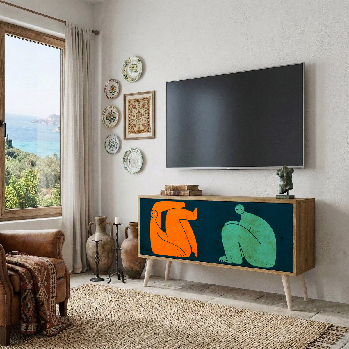 TOGETHER BUT SEPARATELY Kompaktní dvoudveřový TV stolek