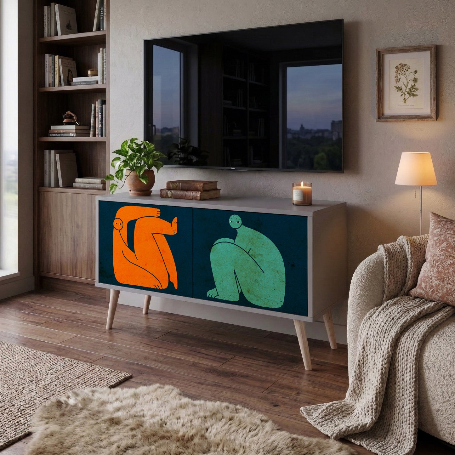 TOGETHER BUT SEPARATELY Kompaktní dvoudveřový TV stolek