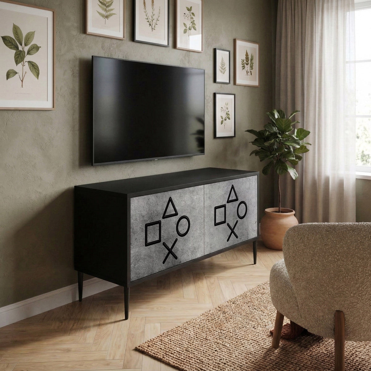 GAMER CHOICE Kompaktní dvoudveřový TV stolek