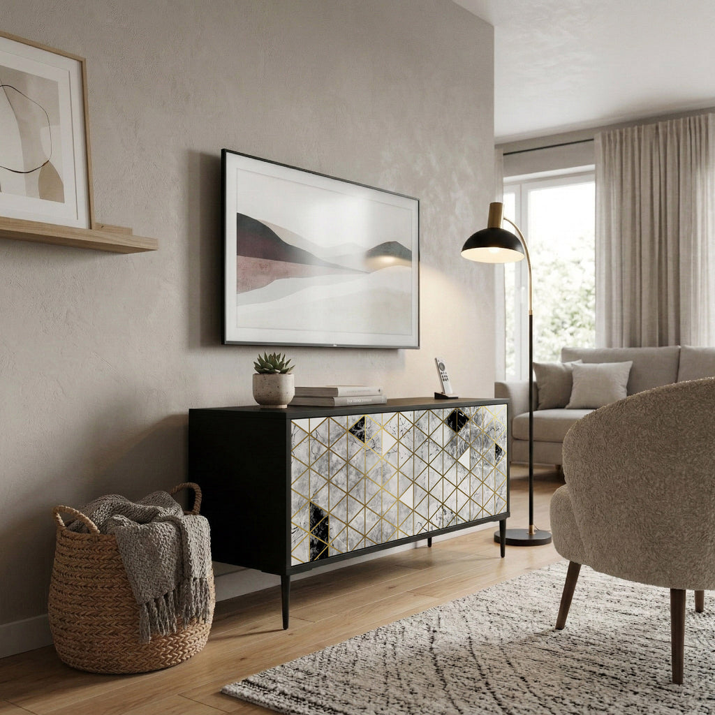 ASHEN ARIA Kompaktní dvoudveřový TV stolek