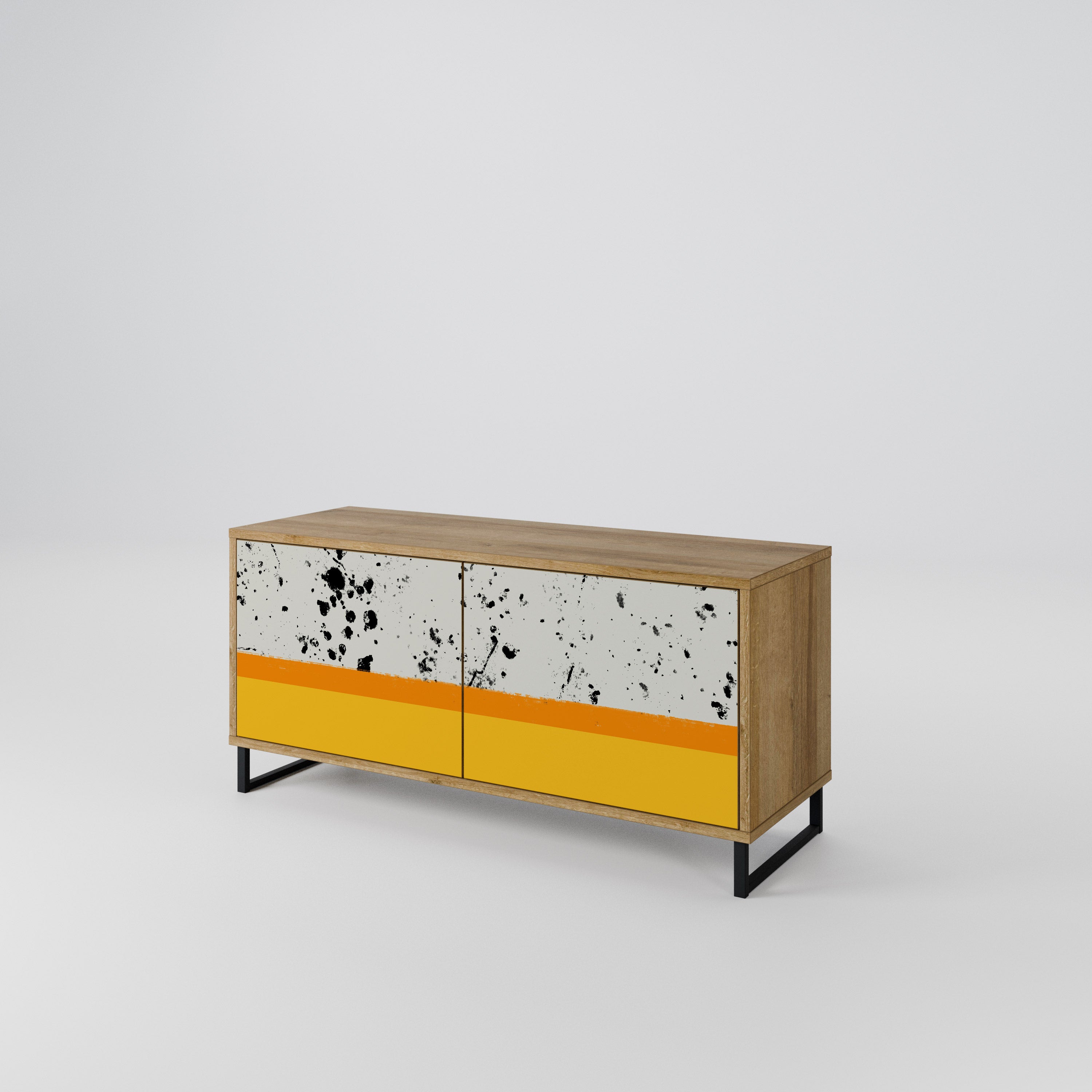 DYED BY ORANGE Compact 2-Door TV Cabinet