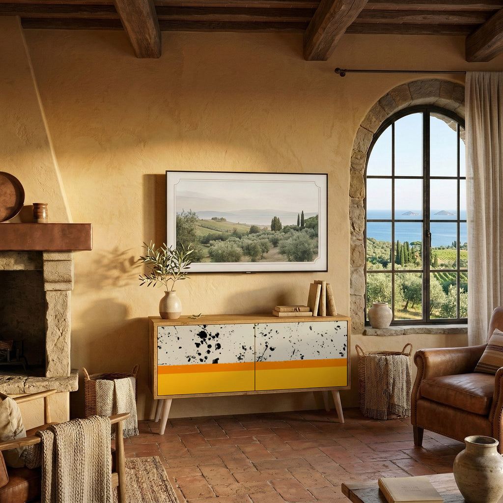 DYED BY ORANGE Kompaktní dvoudveřový TV stolek