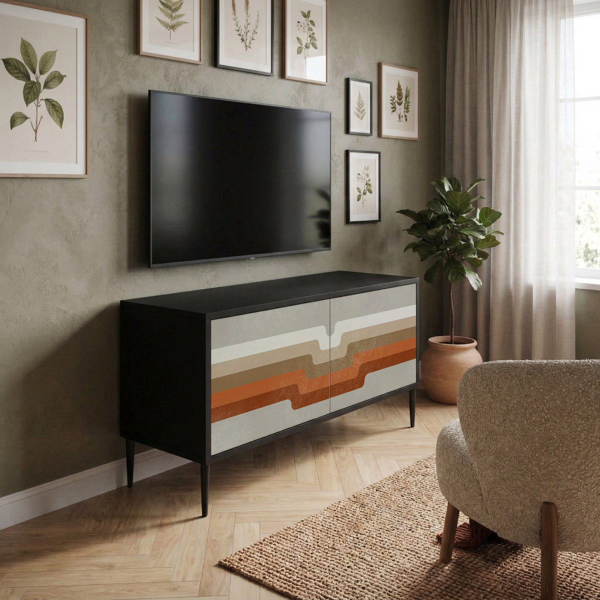 PECULIAR TRAIL Kompaktní dvoudveřový TV stolek
